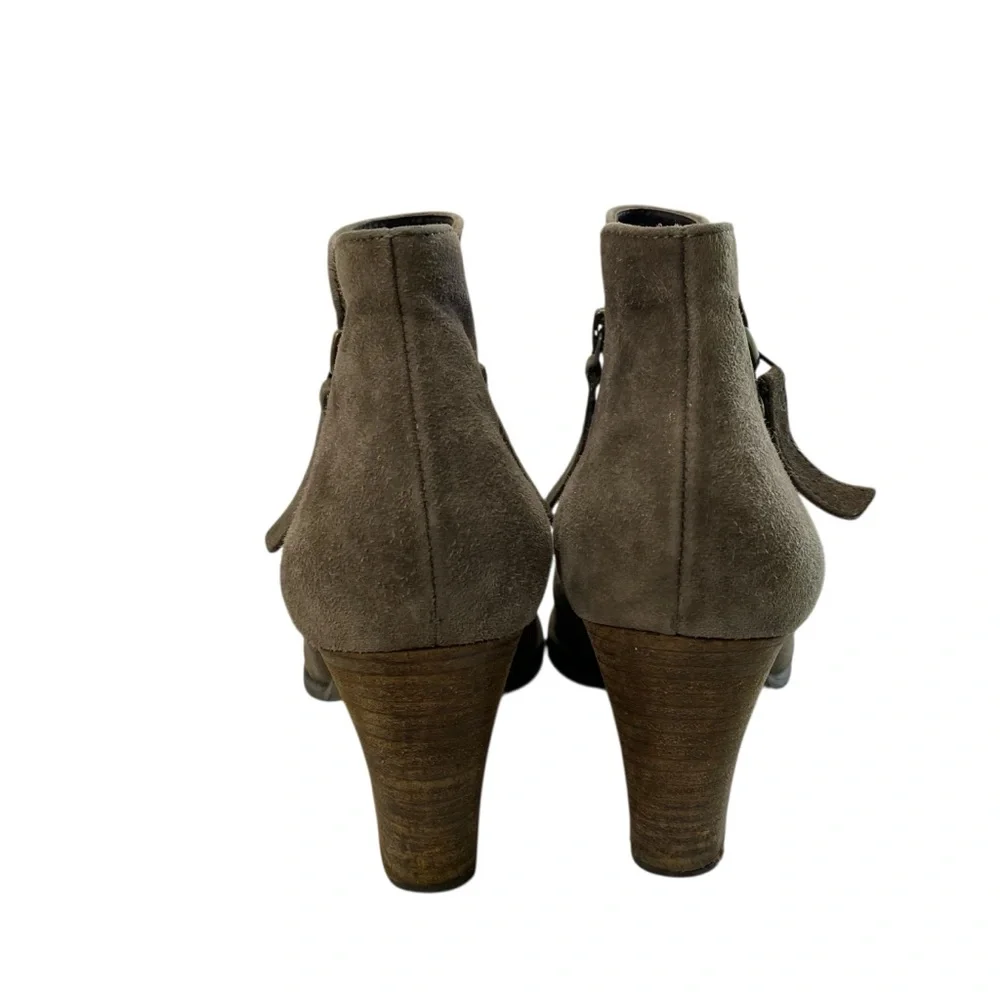 Paul Green Malibu Sliced Chunky Nobuck Leather Ankle‎ Bootie 5 Metallic Taupe